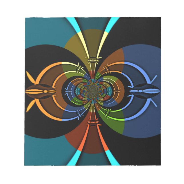 Abstract Color Burst Art Print Notepad (Front)
