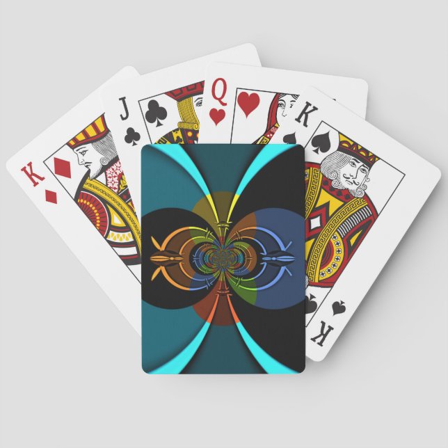 Abstract Color Burst Art Print Poker Cards (Back)