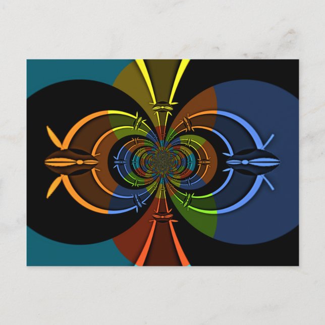 Abstract Color Burst Art Print Postcard (Front)