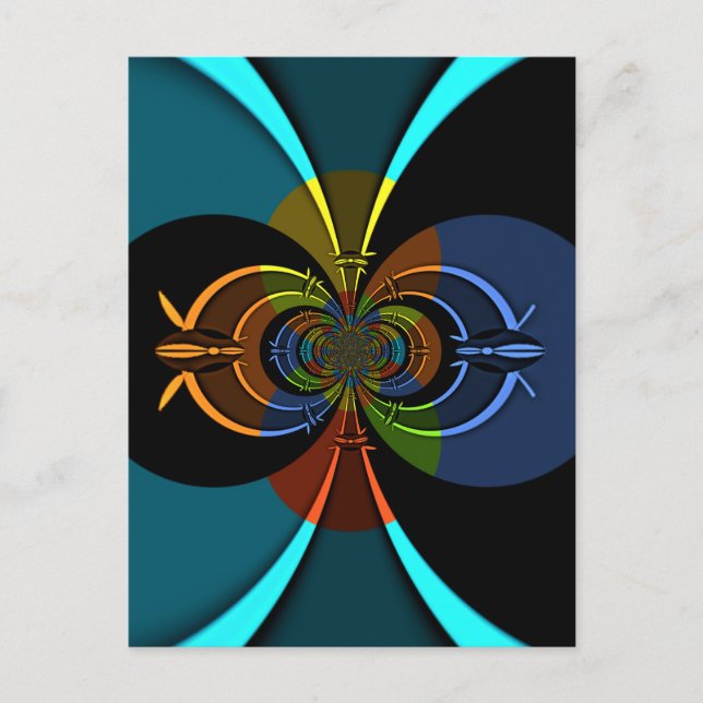 Abstract Color Burst Art Print Postcard (Front)