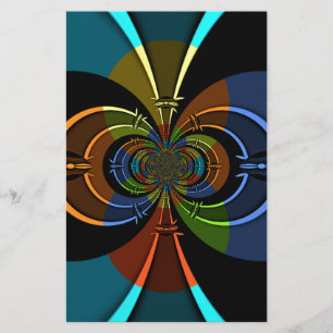 Abstract Color Burst Art Print Stationery