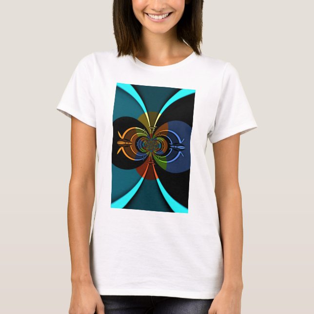Abstract Color Burst Art Print T-Shirt (Front)