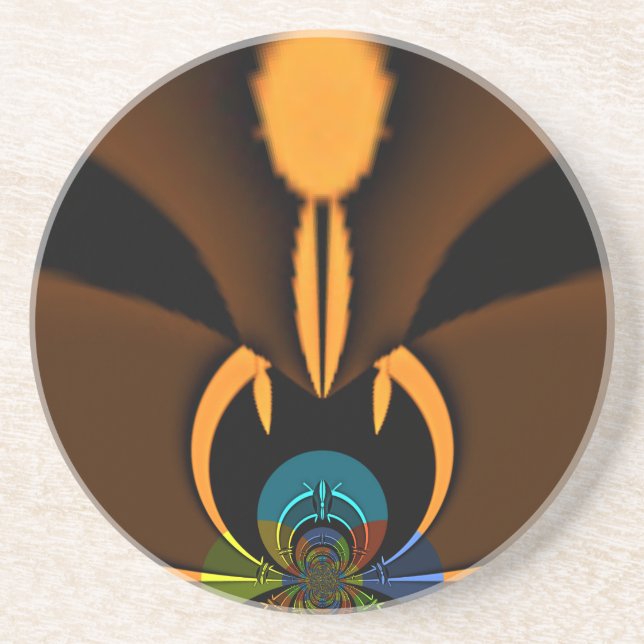 Abstract Color Contrast Art Print Drink Coaster (Front)