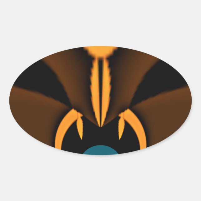 Abstract Color Contrast Art Print Oval Sticker (Front)