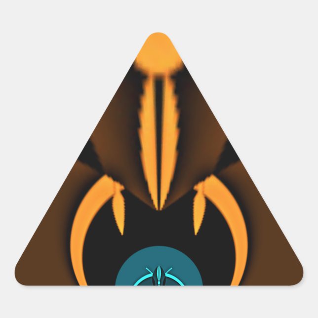 Abstract Color Contrast Art Print Triangle Sticker (Front)