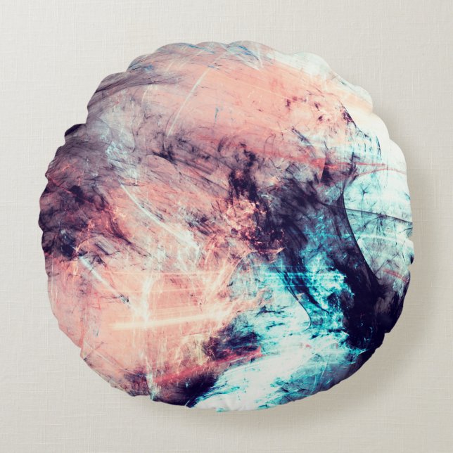 Abstract color dynamic background with lighting ef round pillow (Front)