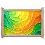 Abstract Color Energy Flow Design Serving Tray