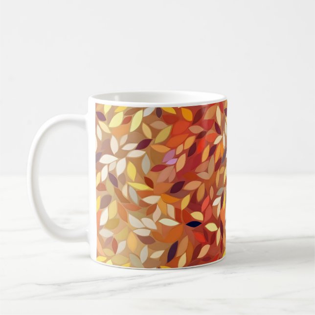 Abstract Color Fall Leaf Coffee Mug (Left)