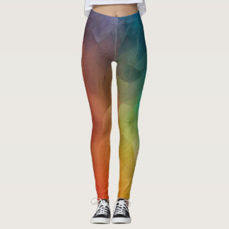 Abstract Color flow in shapes Leggings