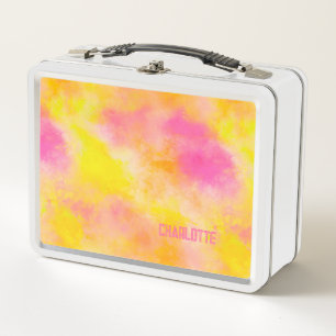 Abstract Color Gradient Luminous Joy  add Name  Metal Lunch Box