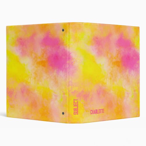 Abstract Color Gradient Luminous Joy Name  3 Ring Binder