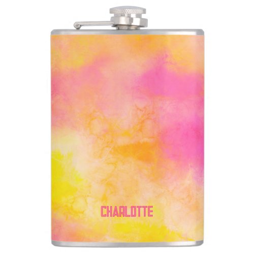 Abstract Color Gradient Luminous Joy Personalized Flask