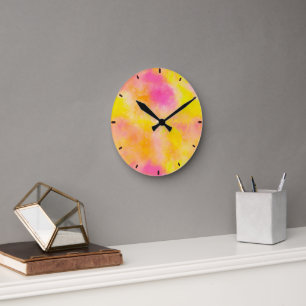 Abstract Color Gradient Luminous Joy Personalized Round Clock