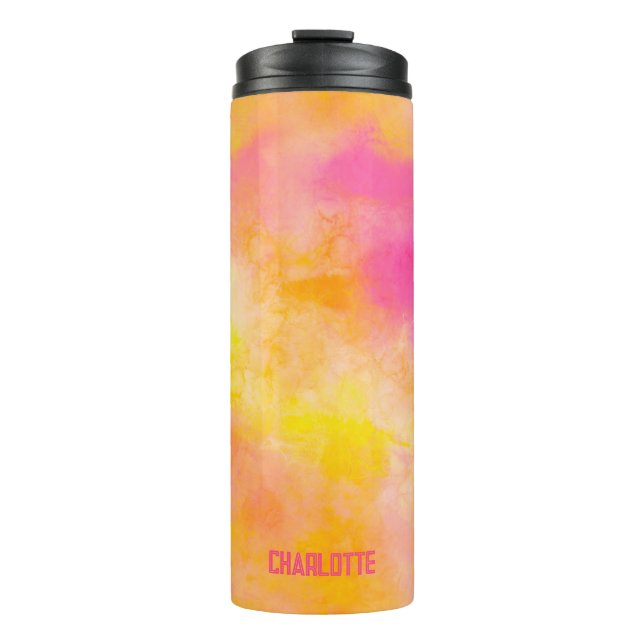 Abstract Color Gradient Luminous Joy Personalized Thermal Tumbler (Front)