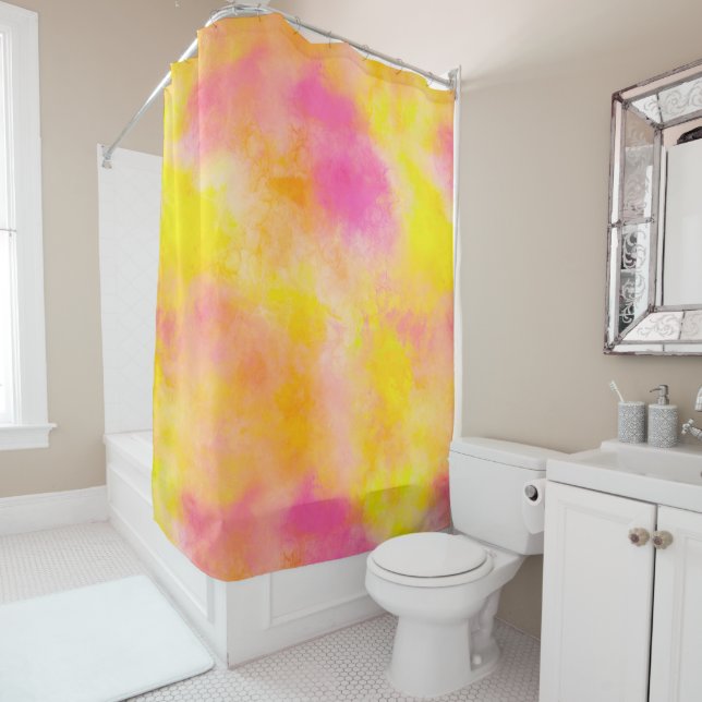 Abstract Color Gradient Luminous Joy Shower Curtain (In Situ)