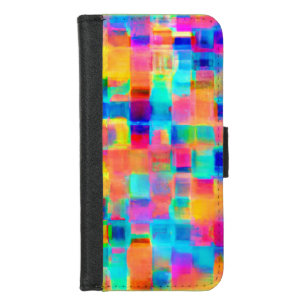 Abstract Color Grid iPhone 8/7 Wallet Case