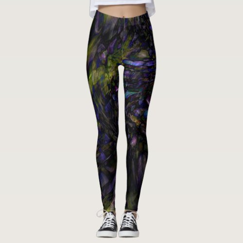 Abstract Color Marble Swirl Modern Art Cool Unique Leggings