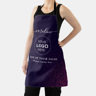 Abstract Color Name and Logo hair salon apron