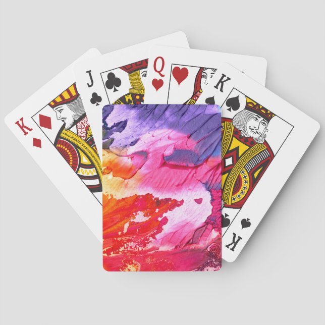 Abstract Color Oil Paint Artwork Poker Cards (Back)