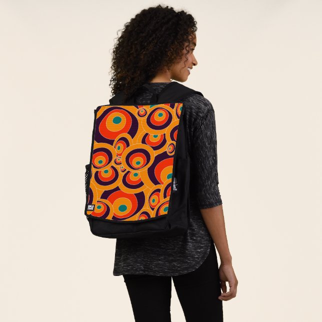 Abstract Color Ovals Backpack – Modern Geometric  (Worn)