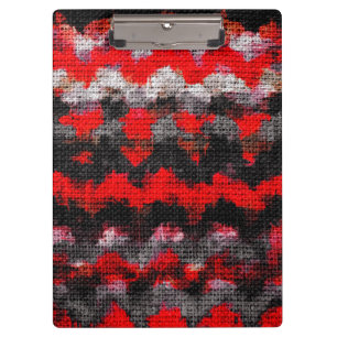 Abstract Color Paint Brush Rustic Burlap #16 Clipboard