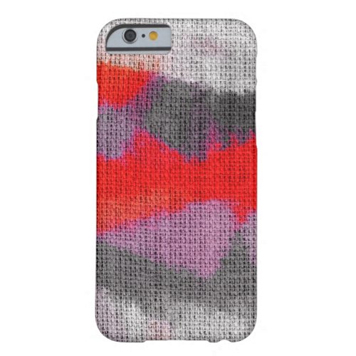 Abstract Color Paint Brush Rustic Burlap 22 Barely There iPhone 6 Case