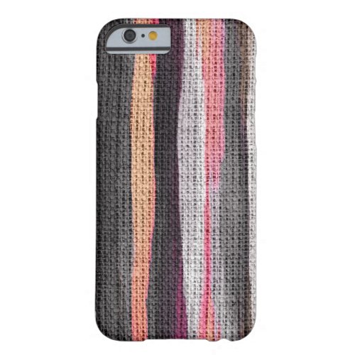 Abstract Color Paint Brush Rustic Burlap 23 Barely There iPhone 6 Case