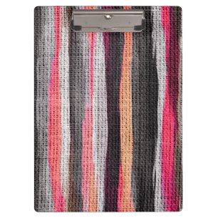 Abstract Color Paint Brush Rustic Burlap #23 Clipboard