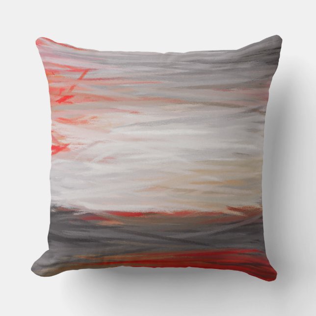 Abstract Color Paint Brush Stroke #10 Throw Pillow (Front)