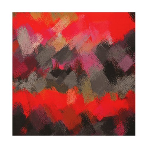 Abstract Color Paint Brush Stroke 19 Wood Wall Art