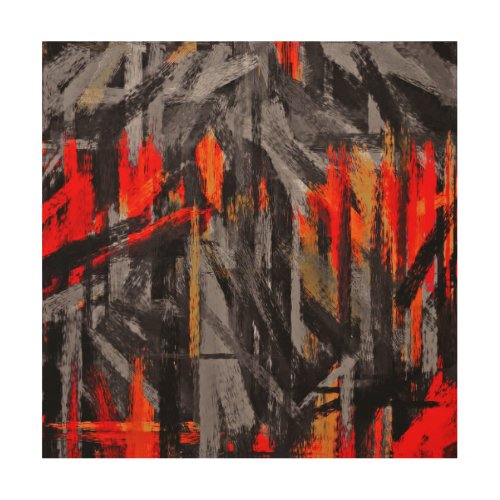 Abstract Color Paint Brush Stroke 5 Wood Wall Decor