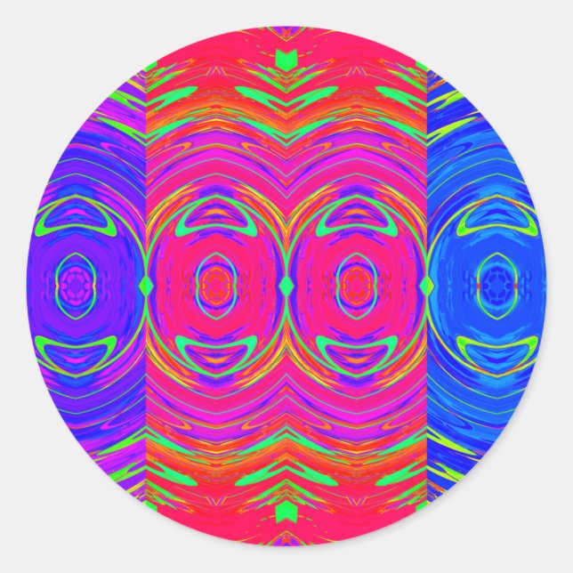 Abstract Color Pattern Classic Round Sticker (Front)