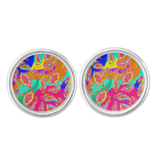 abstract color pattern cufflinks
