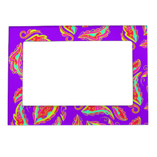 abstract,color,pattern,indian,mandala,purple magnetic frame