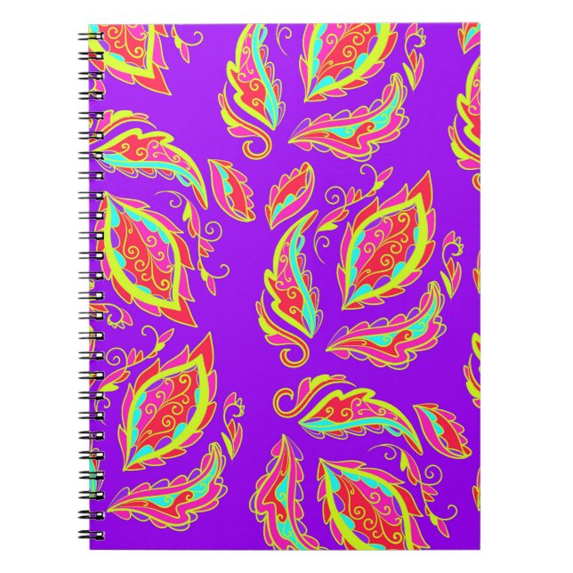 abstract,color,pattern, indian,mandala,purple notebook (Front)