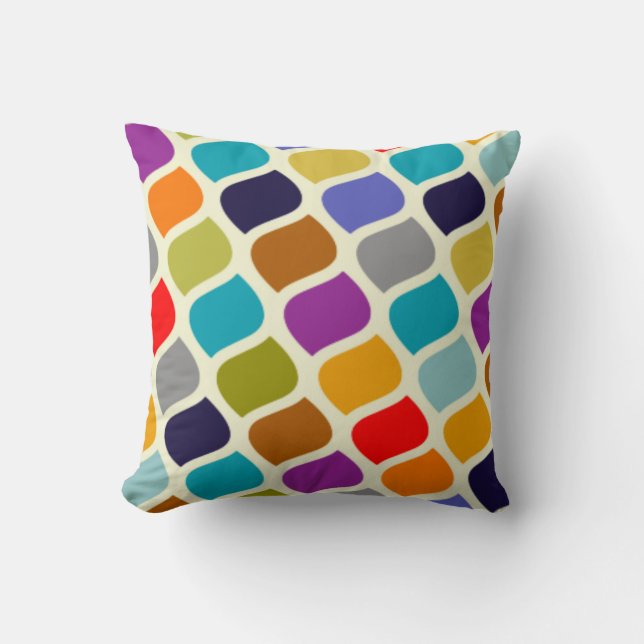 Abstract Color Pattern Throw Pillow (Front)