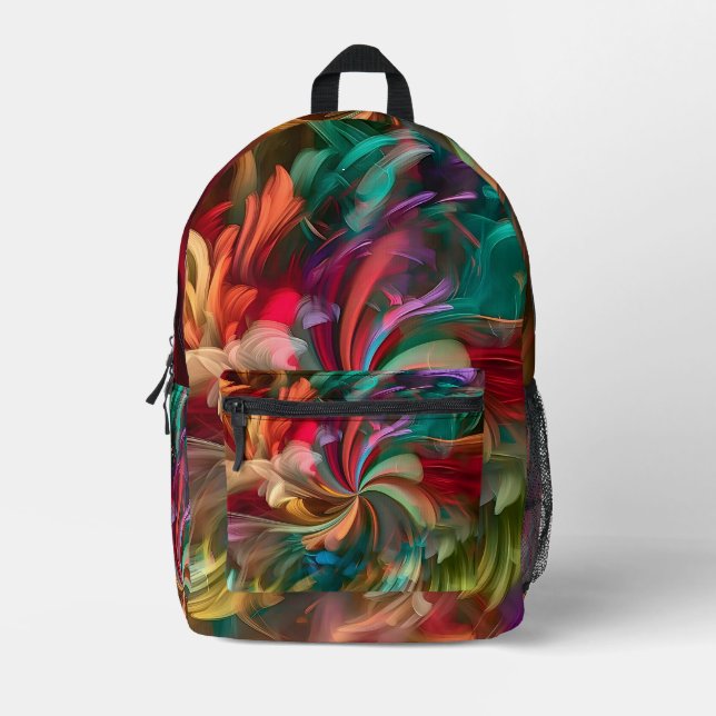 Abstract color  printed backpack (Front)