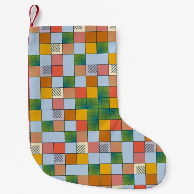 Abstract color seamless pattern small christmas stocking (Front)