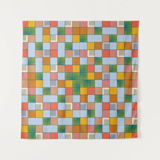 Abstract color seamless pattern tapestry (Front)