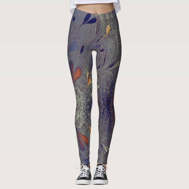 Abstract color splash design leggings (Front)