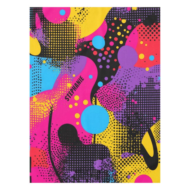 Abstract Color Splash in Retro Comic Style (4) Tablecloth (Front)