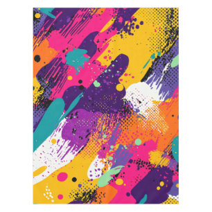 Abstract Color Splash in Retro Comic Style (5) Tablecloth