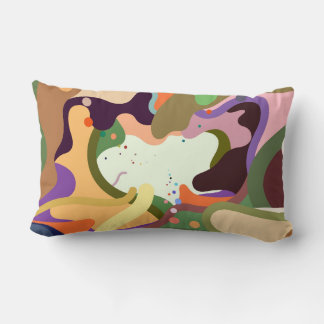 Abstract Color Splash Lumbar Pillow – Modern Artis