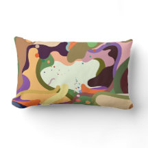 Abstract Color Splash Lumbar Pillow – Modern Artis