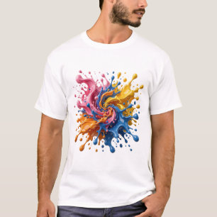 Abstract Color Splash Paint Explosion Modern Art T-Shirt