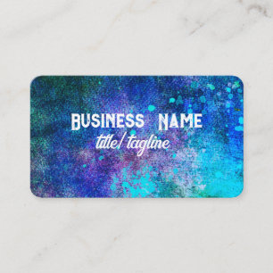 abstract color splash purple turquoise modern  business card