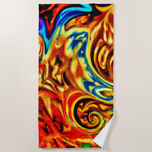 Abstract Color Splashes Beach Towel