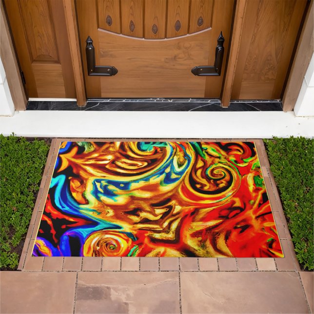 Abstract Color Splashes Doormat (Outdoor)