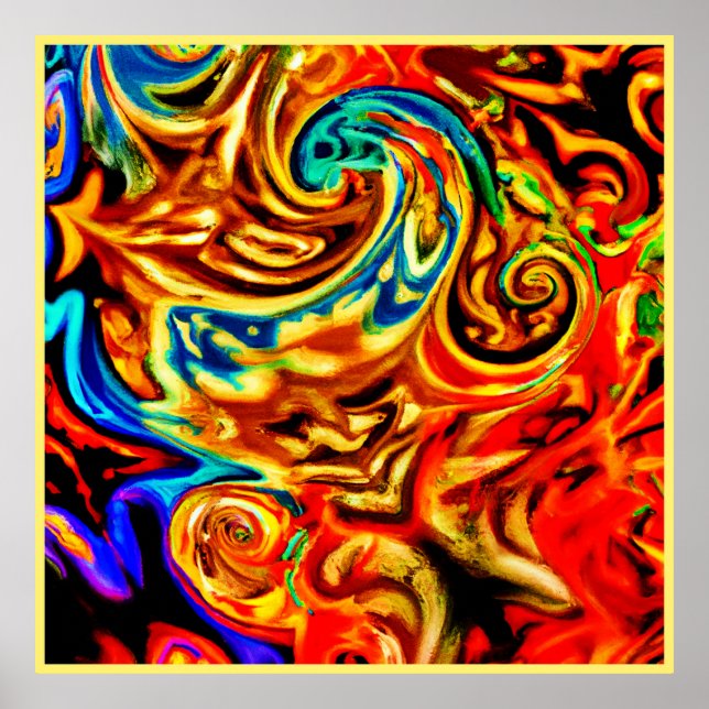 Abstract Color Splashes Poster (Front)