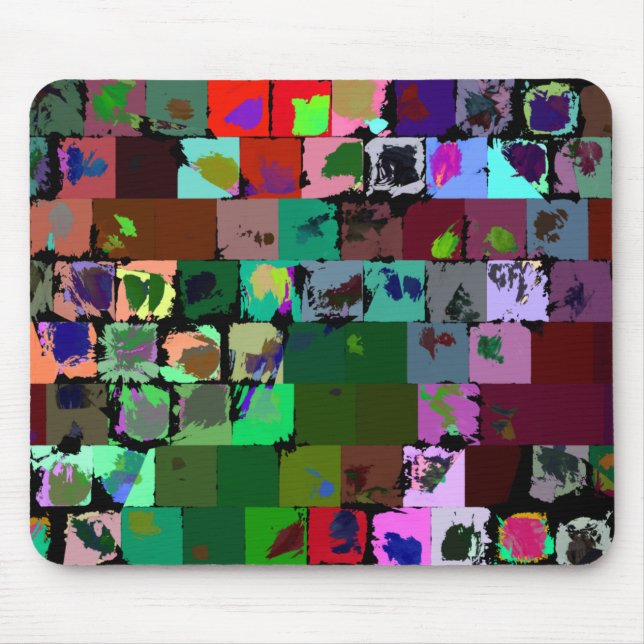 Abstract Color Squares Mouse Pad (Front)